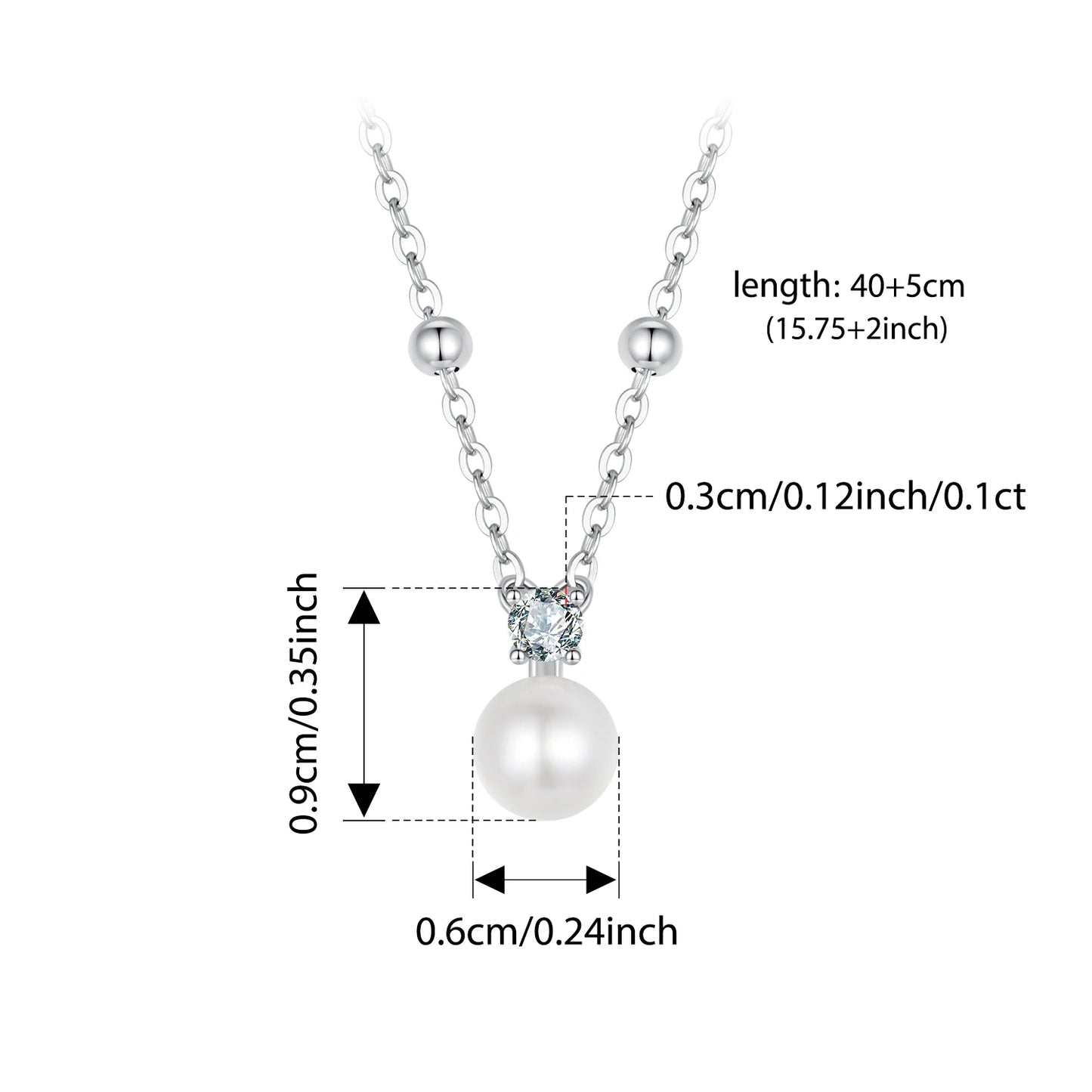 Delicate 1CT Moissanite & Pearl Jewelry Set – 925 Sterling Silver