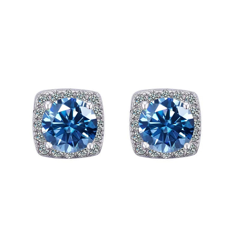 Classic Real Moissanite, S925 Sterling Silver Earrings