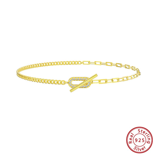 Fashion 14K Gold Paperclip Chain Anklets