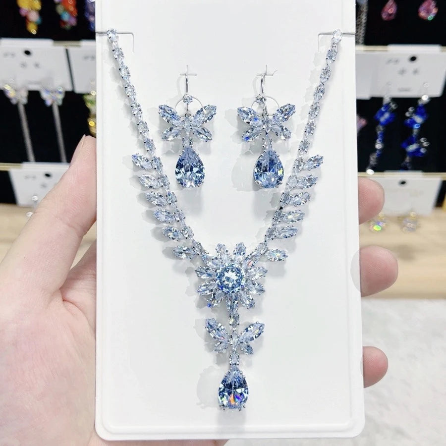 Luxury 3pcs Baroque Light Cubic Zirconia Jewelry Set