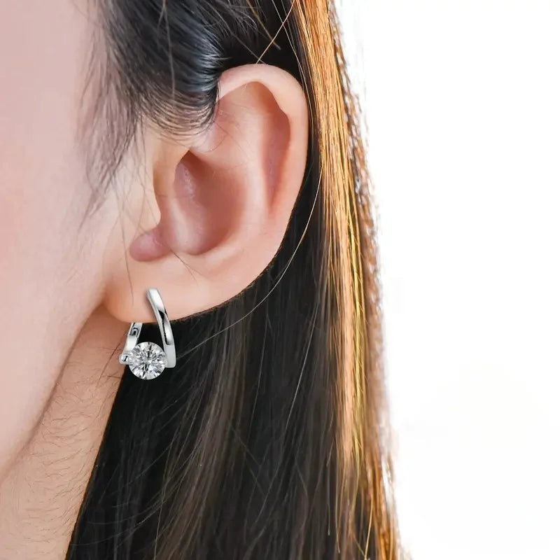 Sparkling Fashion 925 Sterling Silver Hoop Earrings
