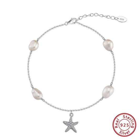 Luxury 925 Sterling Silver 5A Clear Cubic Zirconia Anklets