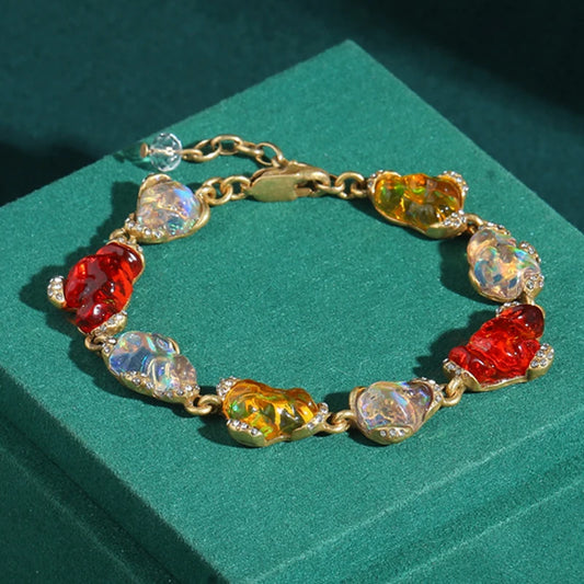 Vintage Colorful Clouds Glass Bracelet