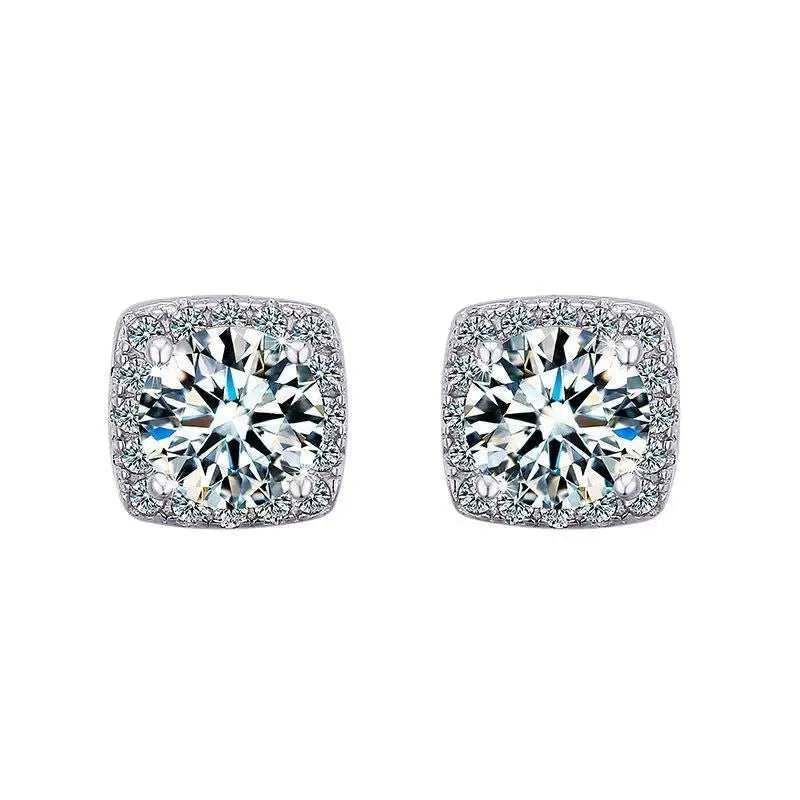 Classic Real Moissanite, S925 Sterling Silver Earrings