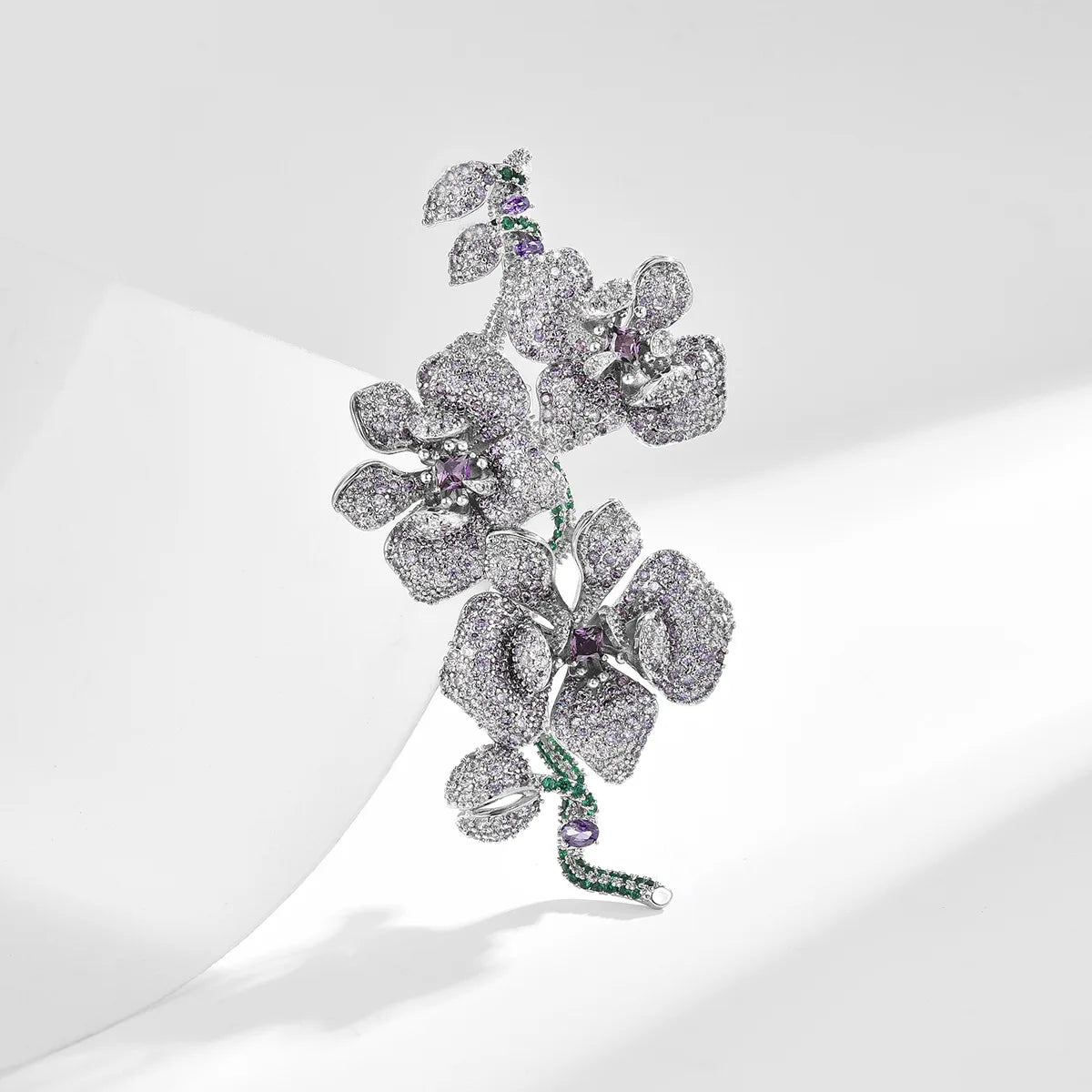 Elegant Wisteria Orchid Brooch