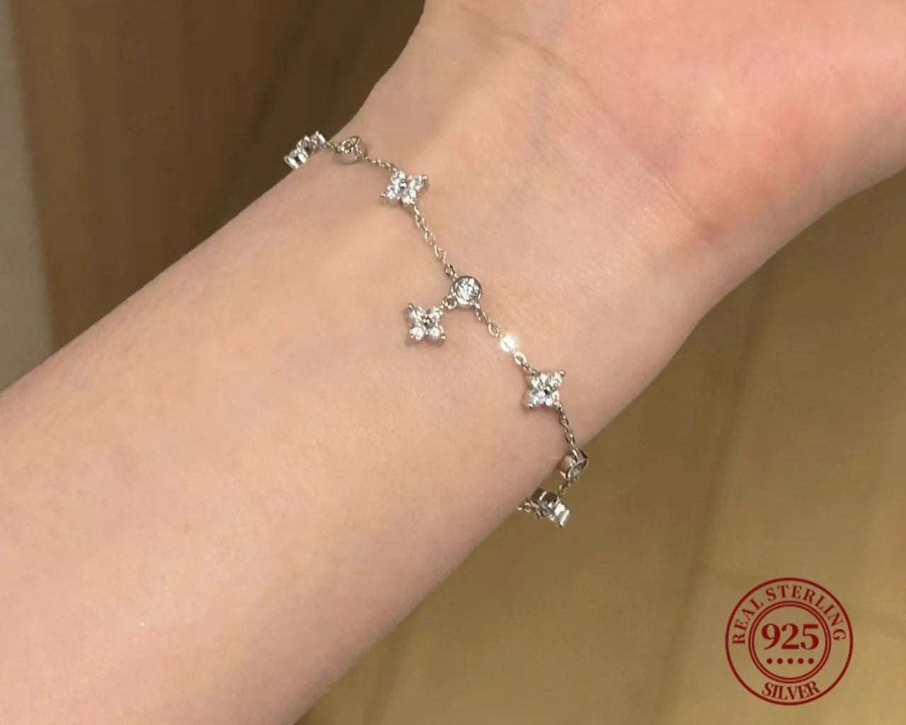 Minimalist S925 Sterling Silver Plated 18k Gold Bracelet