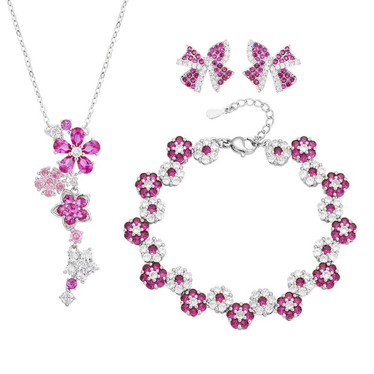 Radiant Zirconia 925 Sterling Silver Jewelry Sets