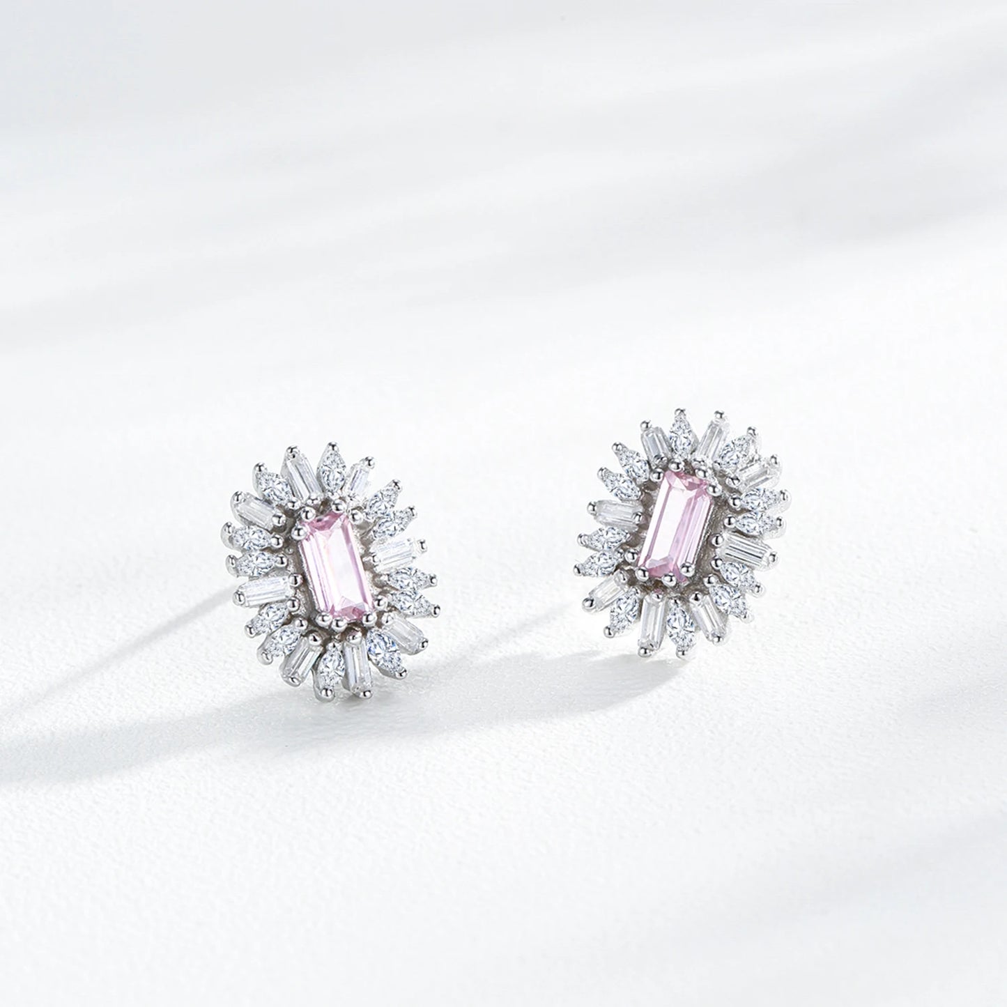 Luxurious 925 Sterling Silver Pink Jewelry Set