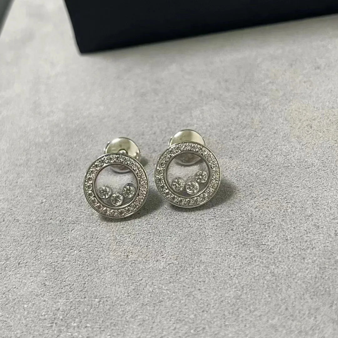 Minimalist 18K Gold Plated Geometric Heart Stud Earrings