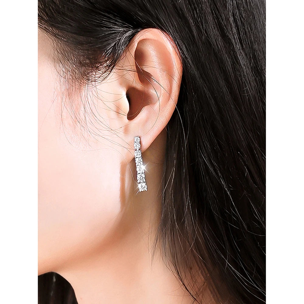 Dazzling  Moissanite Pendent s925 Sterling Sliver Plated 18k White Gold Earring