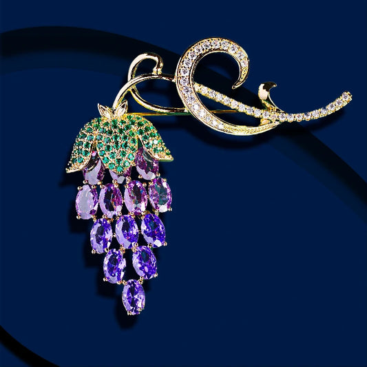 Elegant Grape Fruit Brooch