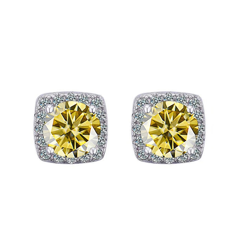 Classic Real Moissanite, S925 Sterling Silver Earrings