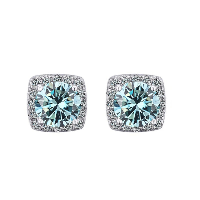 Classic Real Moissanite, S925 Sterling Silver Earrings