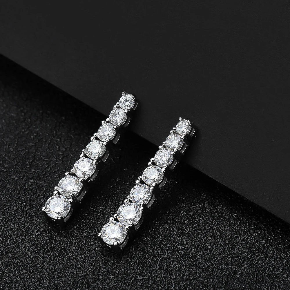 Dazzling  Moissanite Pendent s925 Sterling Sliver Plated 18k White Gold Earring