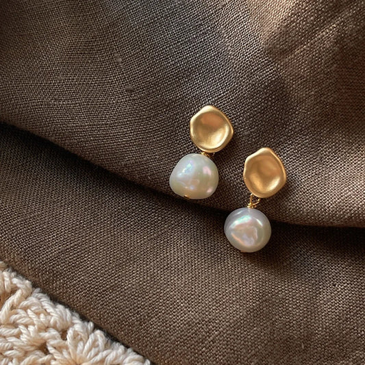 Chic 14K Gold Filled Freshwater Pearl Tassel Earrings