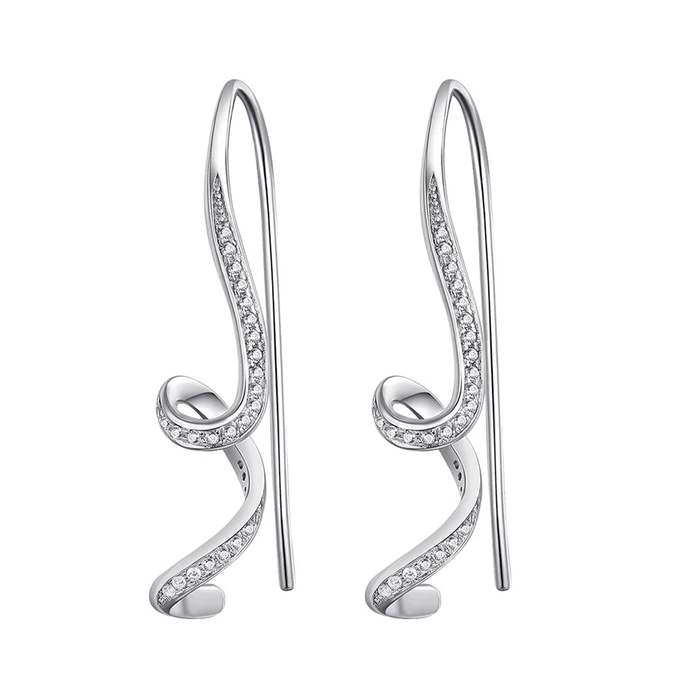Stylish Long Wire Moissanite Twist Earrings