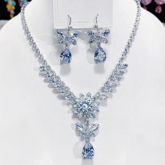 Luxury 3pcs Baroque Light Cubic Zirconia Jewelry Set
