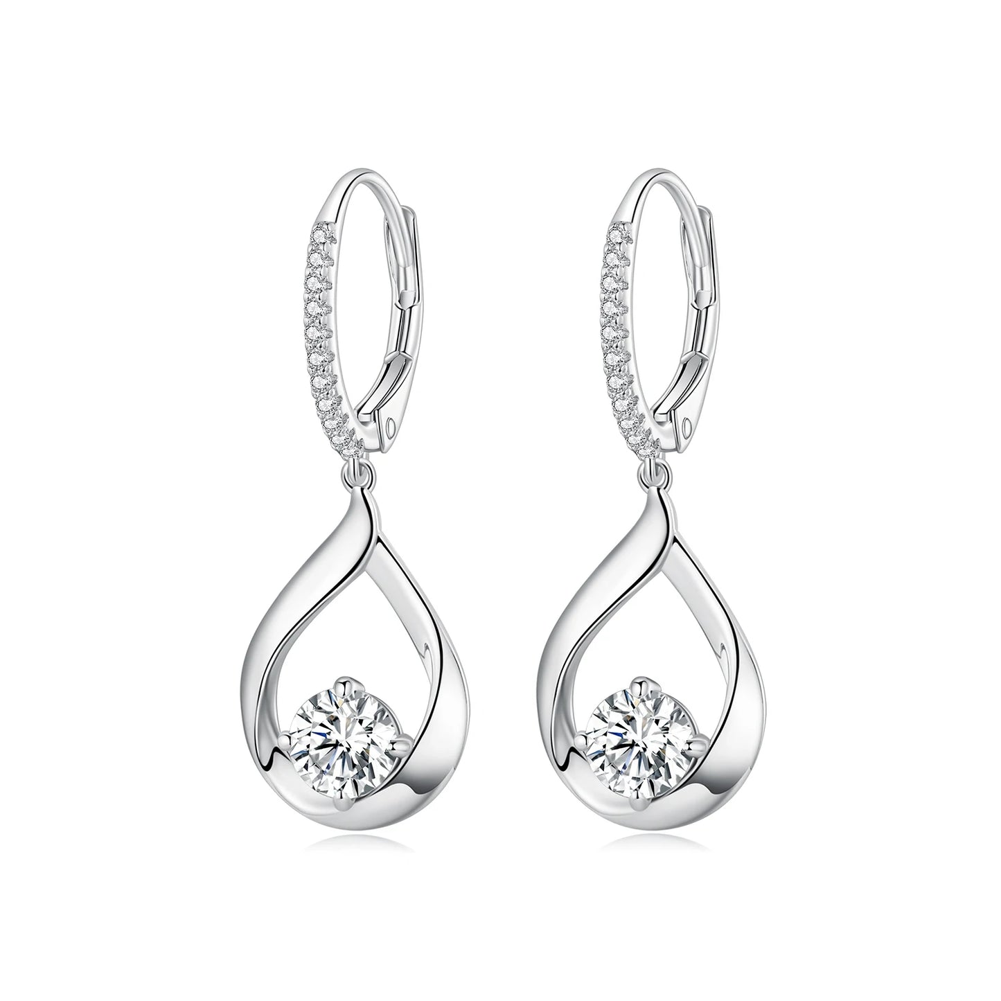 Delicate 1CT Moissanite Waterdrop Lab Diamond 925 Sterling Silver Jewelry Set