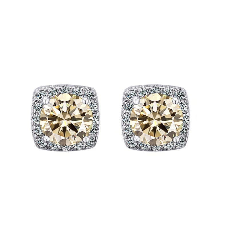 Classic Real Moissanite, S925 Sterling Silver Earrings