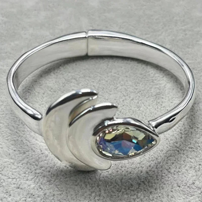 Dazzling and Gorgeous Multi-layer Silver Irregular Crystal Bracelet