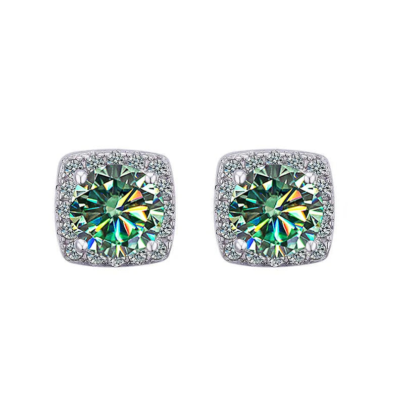 Classic Real Moissanite, S925 Sterling Silver Earrings