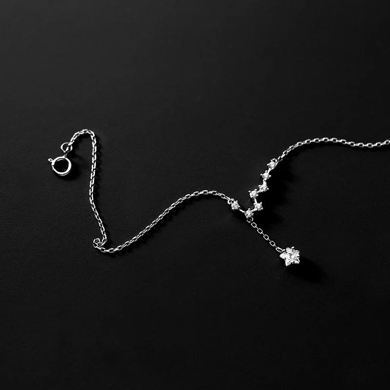 Minimalist 925 Sterling Silver Sweet Big Dipper CZ Anklets