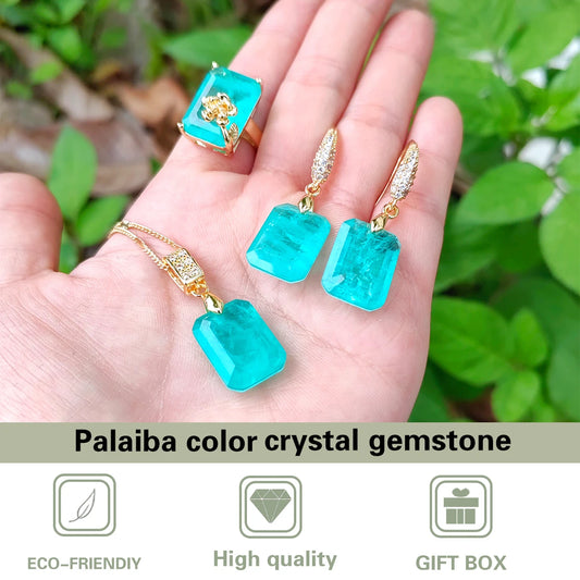 Elegant natural crystal gemstone three-piece set
