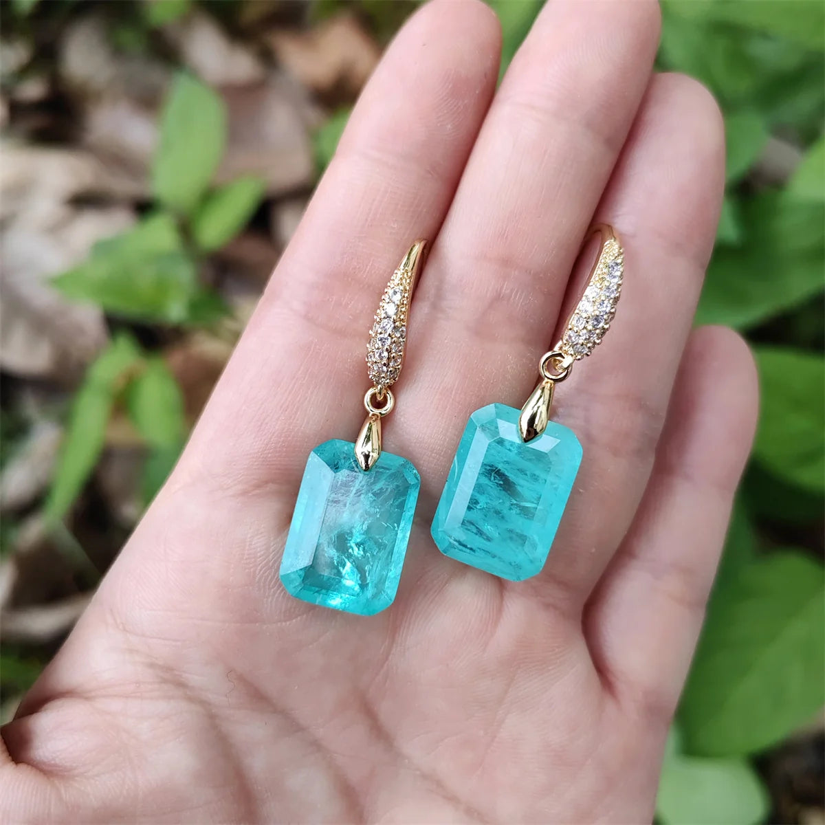 Elegant natural crystal gemstone three-piece set