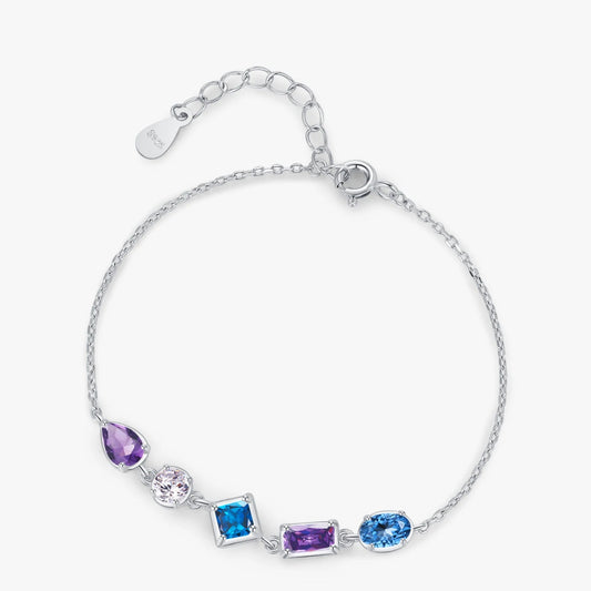 Luxury 925 Sterling Silver Zircon Chain Bracelet