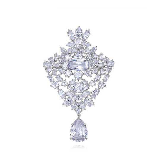 Exquisite Cubic Zircon Bouquet Brooch