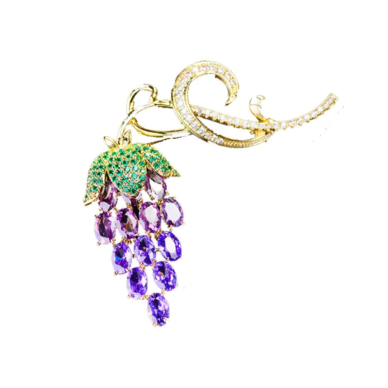 Elegant Grape Fruit Brooch