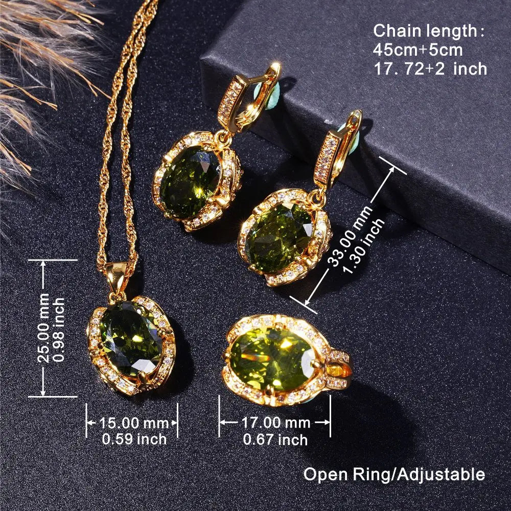 Elegant And Sparkling 18K Gold-Plated Jewelry Set