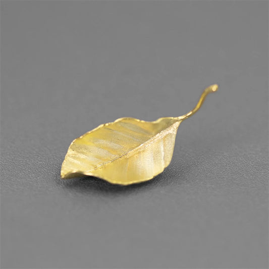 Sophisticated 925 Sterling Silver 3D Leaf Brooch