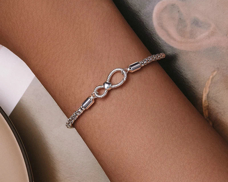 Timeless 925 Sterling Silver Platinum Plated Bracelet