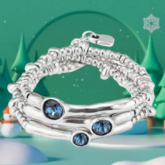 Dazzling and Gorgeous Multi-layer Silver Irregular Crystal Bracelet