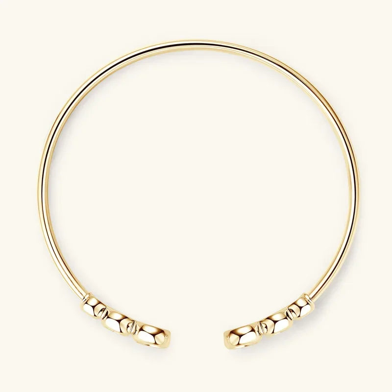 Minimalist Silver 925 D Color Moissanite  Open Ended Bracelet