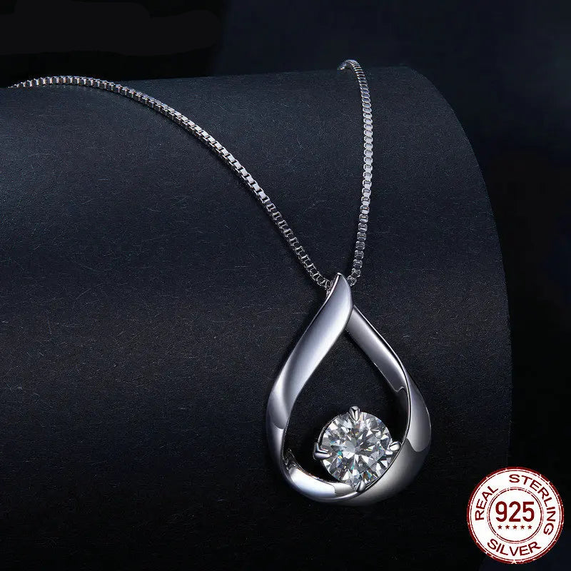 Delicate 1CT Moissanite Waterdrop Lab Diamond 925 Sterling Silver Jewelry Set