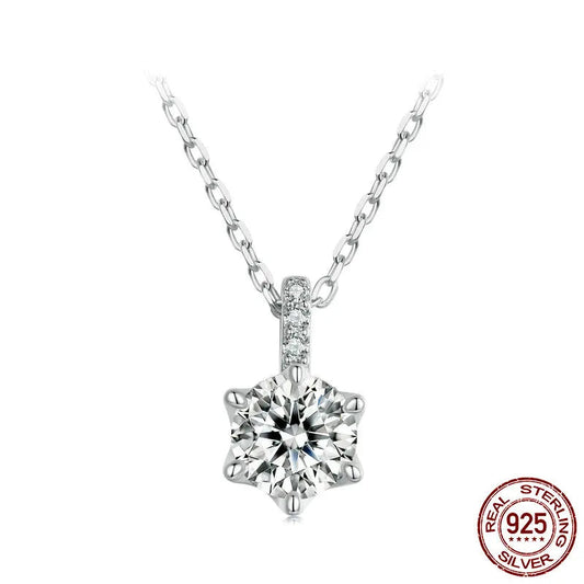 Exquidite Moissanite Pendant Necklace – D Color VVS1 Lab Diamond in 925 Silver