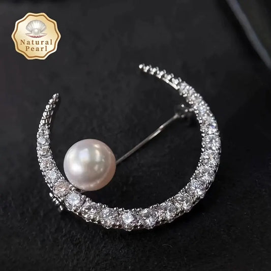 Elegant Pearl Pin 8-9mm Freshwater Brooch