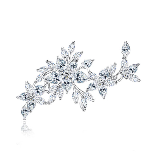 Dazzling Cubic Zirconia Flower Brooch