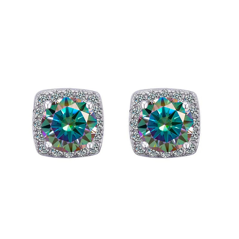 Classic Real Moissanite, S925 Sterling Silver Earrings
