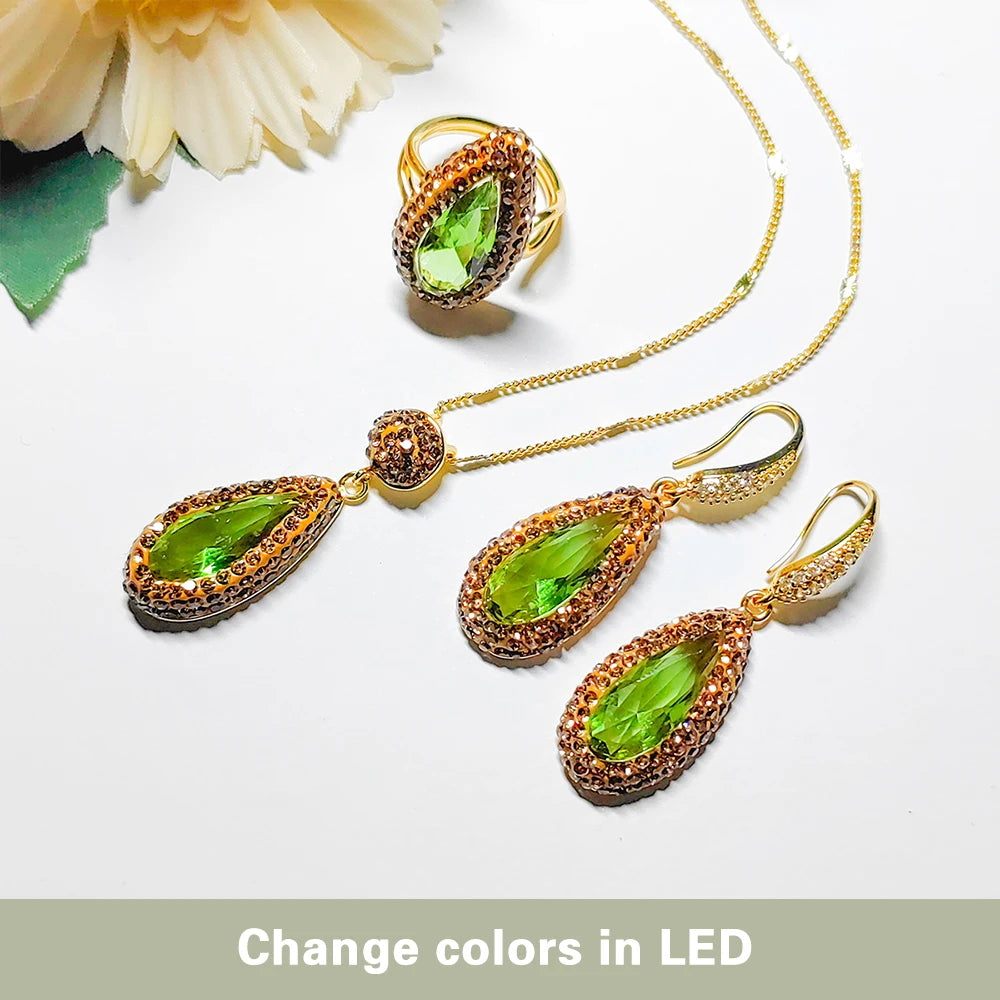 Elegant Color-changing stone Jewelry Set