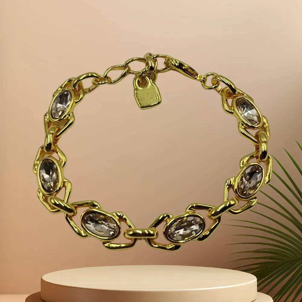 Dazzling and Gorgeous Multi-layer Silver Irregular Crystal Bracelet