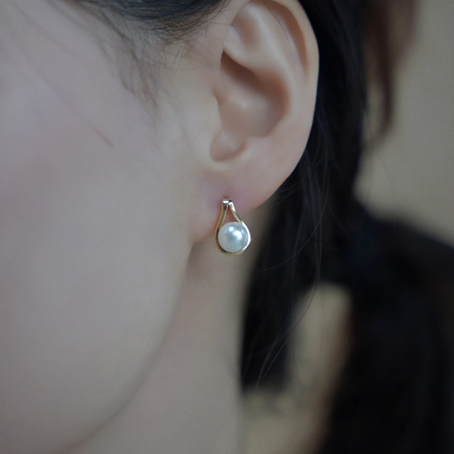 Timeless Natural Freshwater Pearl Teardrop Stud Earrings