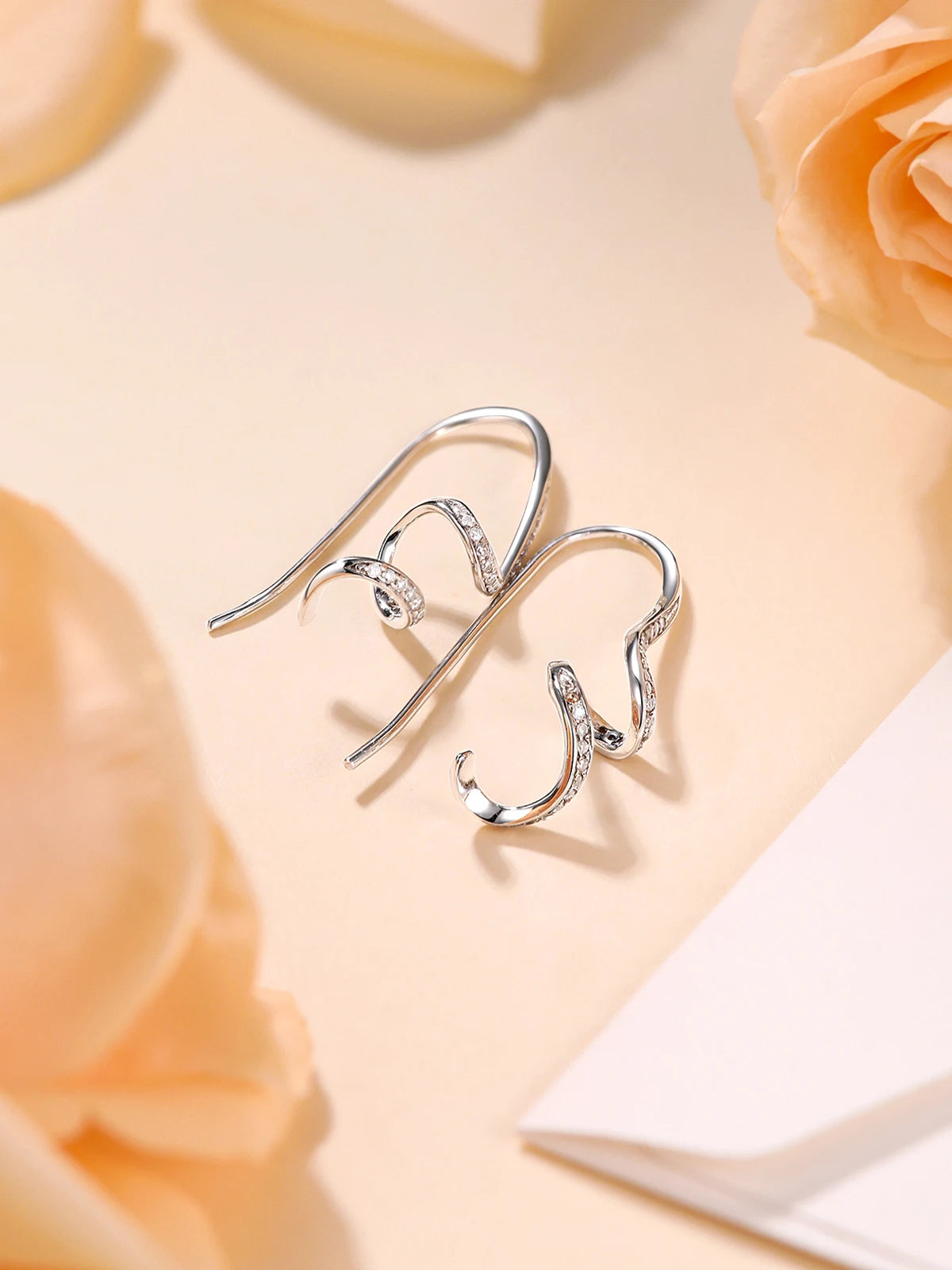Stylish Long Wire Moissanite Twist Earrings