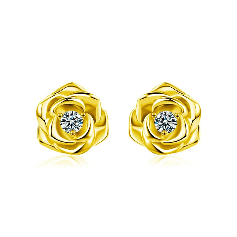 Exquisite Floral S925 Sterling Silver D-Color Moissanite Earrings