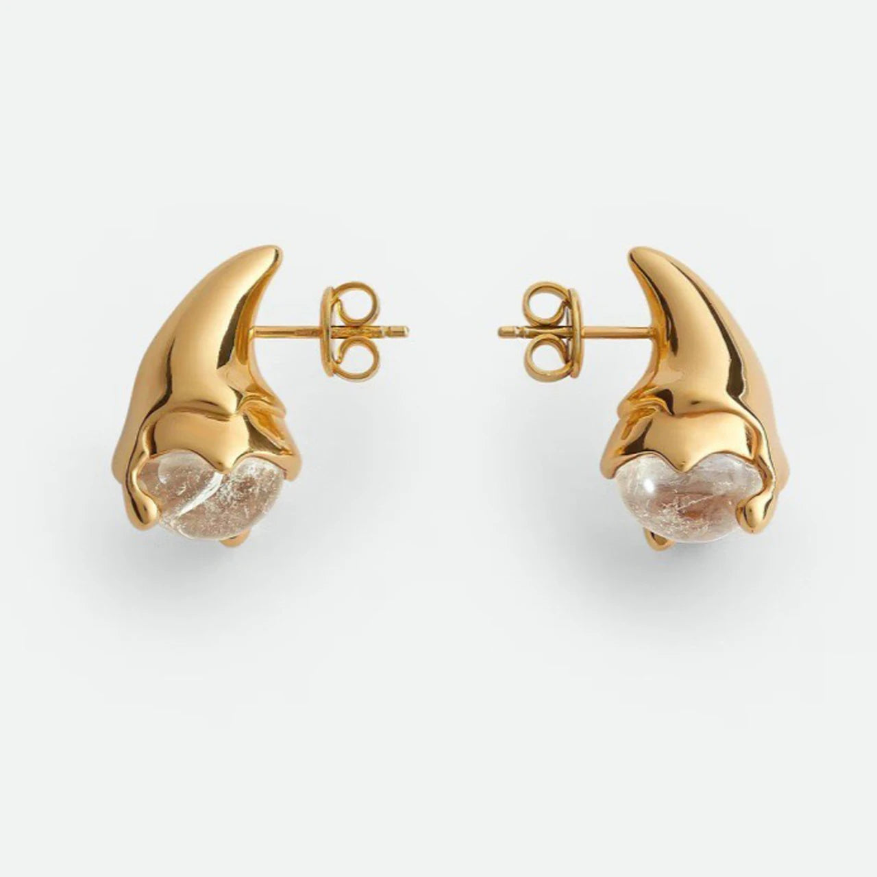 Trendy White Water Droplet Glass Bead Irregular Earring