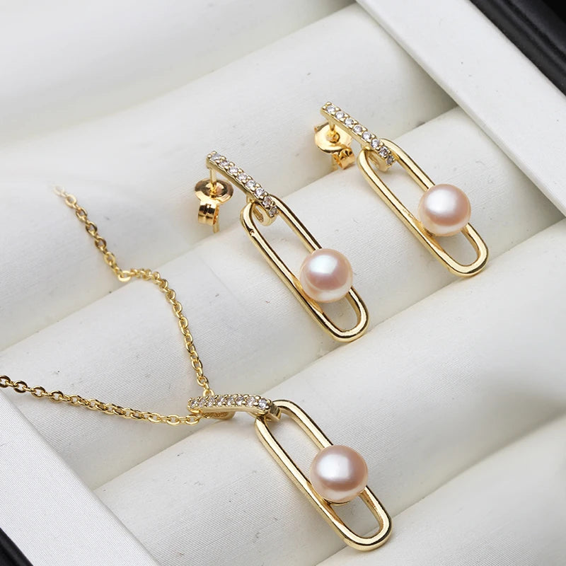 Trendy Natural Freshwater Pearl Jewelry Set