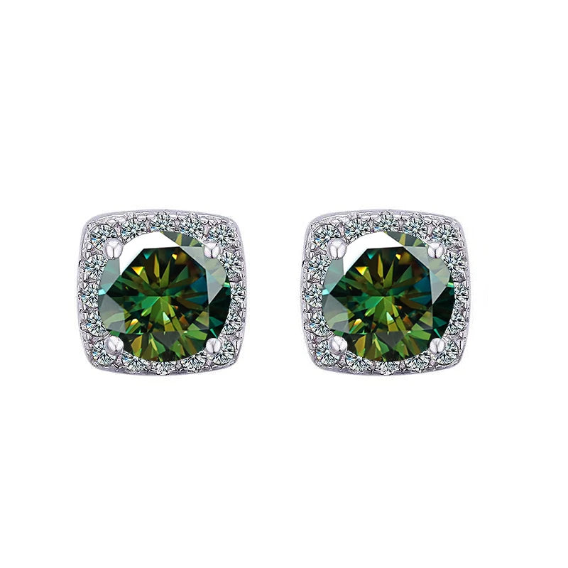 Classic Real Moissanite, S925 Sterling Silver Earrings