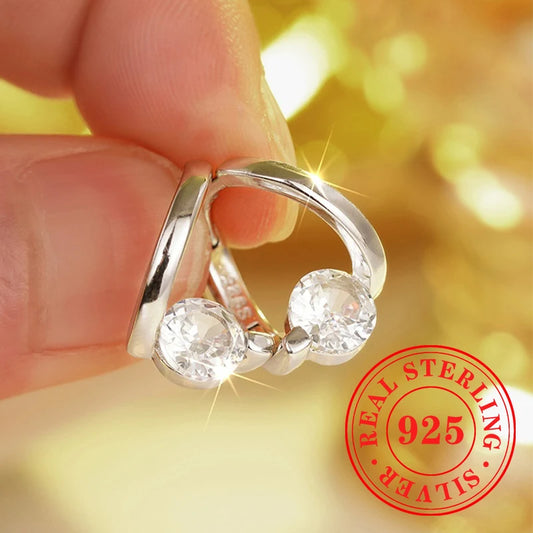 Sparkling Fashion 925 Sterling Silver Hoop Earrings